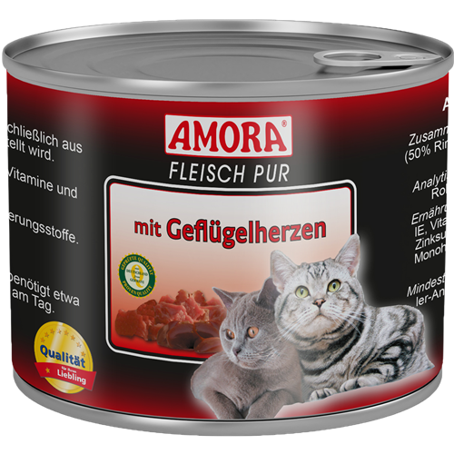 Amora Fleisch pur - 200 g - Gefl&#252;gelherzen 