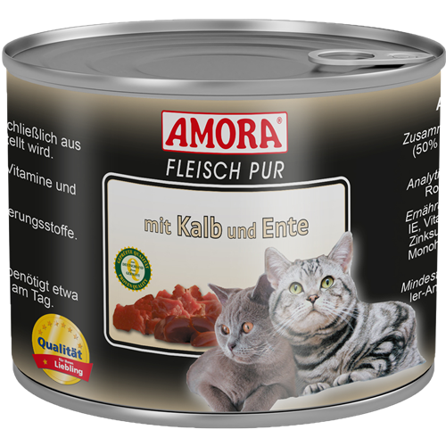 Amora Fleisch pur - 200 g - Kalb &amp; Ente 