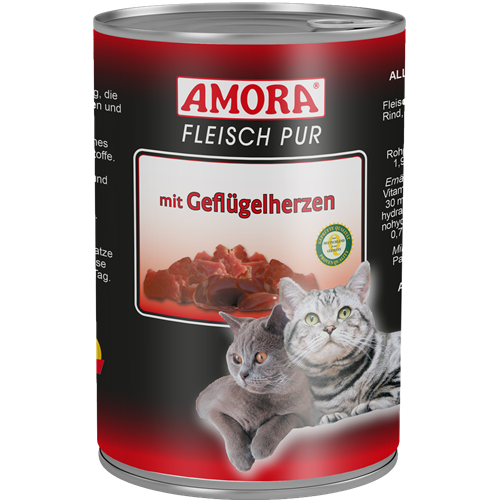 Amora Fleisch pur - 400 g - Gefl&#252;gelherzen 