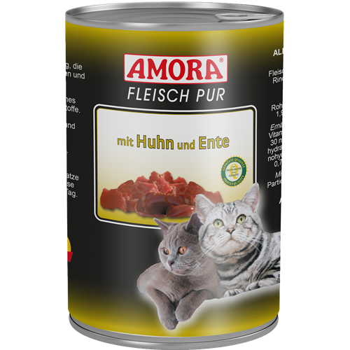 Amora Fleisch pur - 400 g - Huhn &amp; Ente 