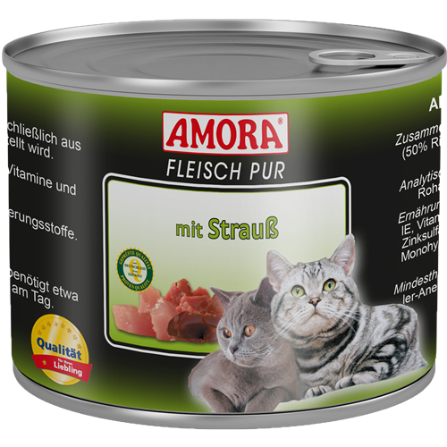 Amora Fleisch pur - 200 g - Strauß 