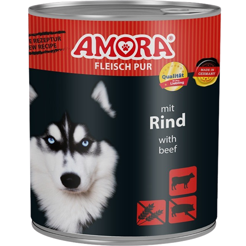 6x Amora Fleisch Pur - 800 g - Rind 