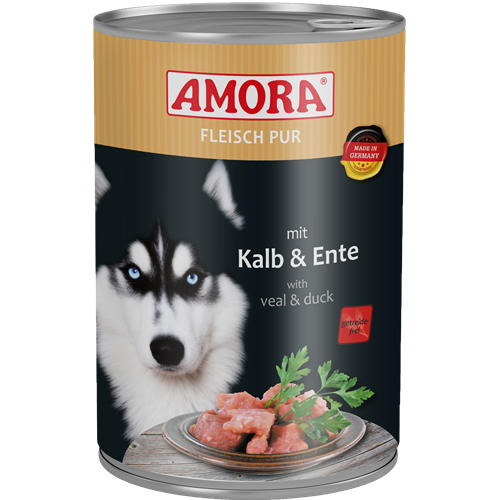 Amora Fleisch pur Adult - 400 g - Kalb & Ente 