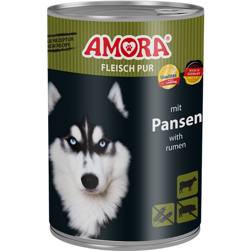 6x Amora Fleisch Pur Adult - 400 g - Pansen 