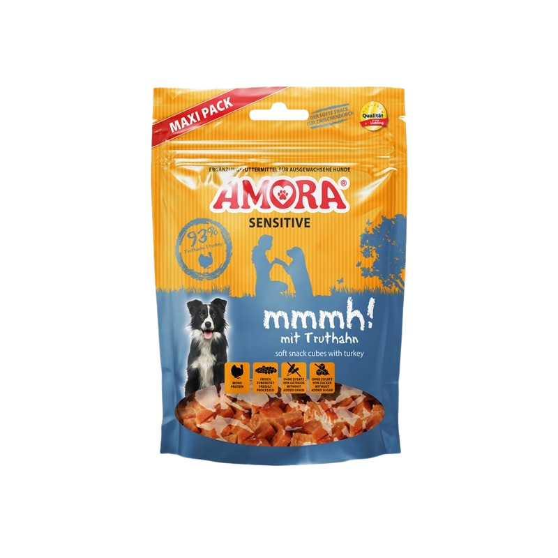 7x Amora Dog Snack Sensitive mmmh! - 350 g - mit Truthahn 