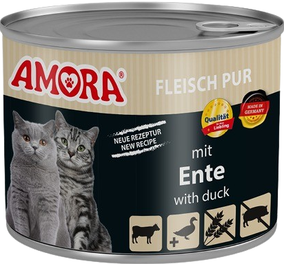 6x Amora Fleisch Pur - 200 g - Ente 