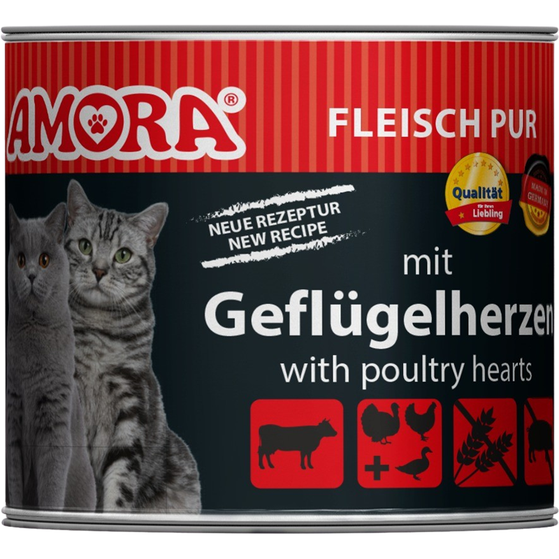 Amora Fleisch Pur Adult - 200 g - Geflügelherzen 