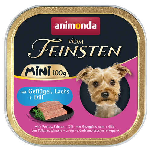 32x animonda Dog vom Feinsten Mini Adult - 100 g - Geflügel, Lachs & Dill 