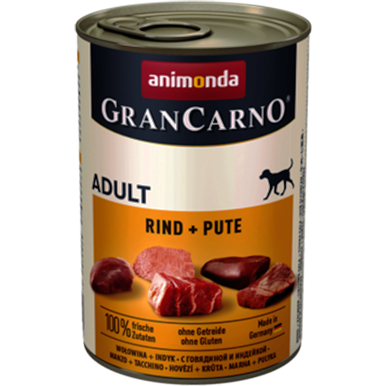 6x animonda Gran Carno Adult - 400 g - Rind + Pute 