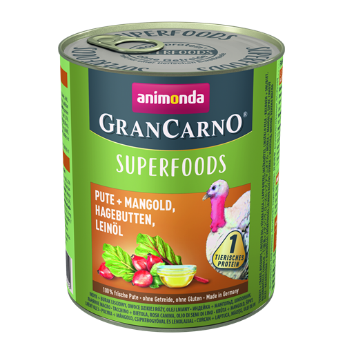 6x animonda GranCarno Adult - 800 g - Superfoods Pute 
