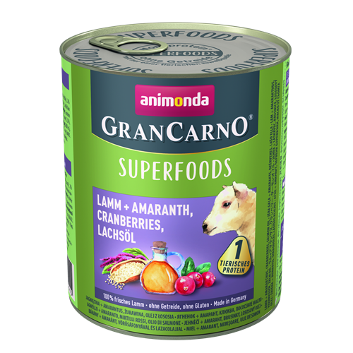 6x animonda GranCarno Adult - 800g - Superfoods Lamm 