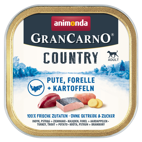 22x animonda GranCarno Country - 150 g - Pute, Forelle & Kartoffel 