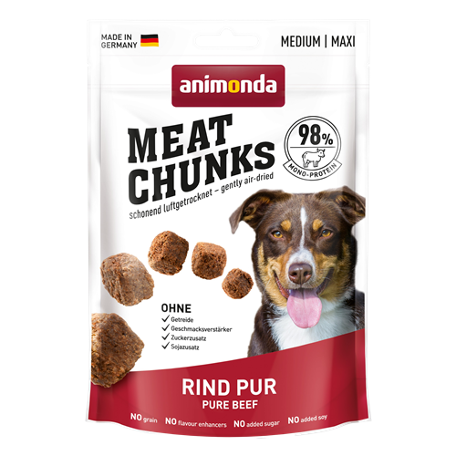 6x animonda Snack Meat Chunks Rind pur - 80g 