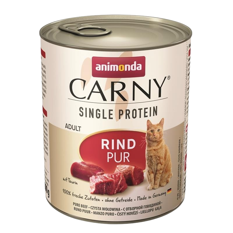 6x animonda Carny Adult Single Protein - 800 g - Rind pur 