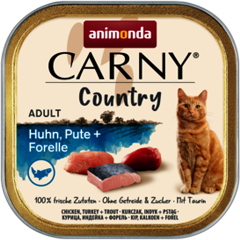 32x animonda Carny Country - 100 g - Huhn, Pute & Forelle 