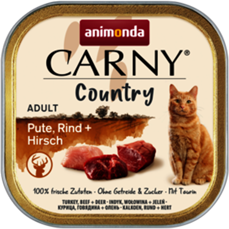 32x animonda Carny Country - 100 g - Pute, Rind & Hirsch 