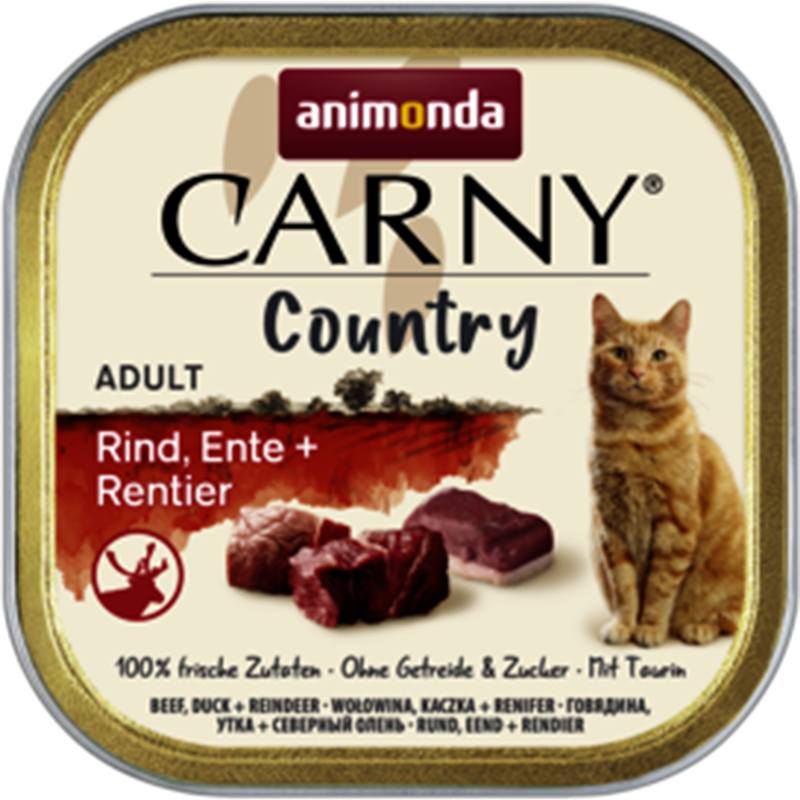 32x animonda Carny Country - 100 g - Rind, Ente & Rentier 