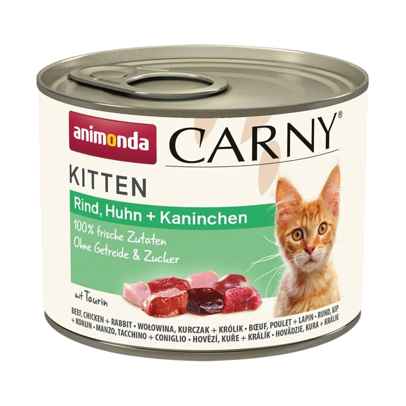 12x animonda Carny Kitten - 200 g - Rind, Huhn & Kaninchen 