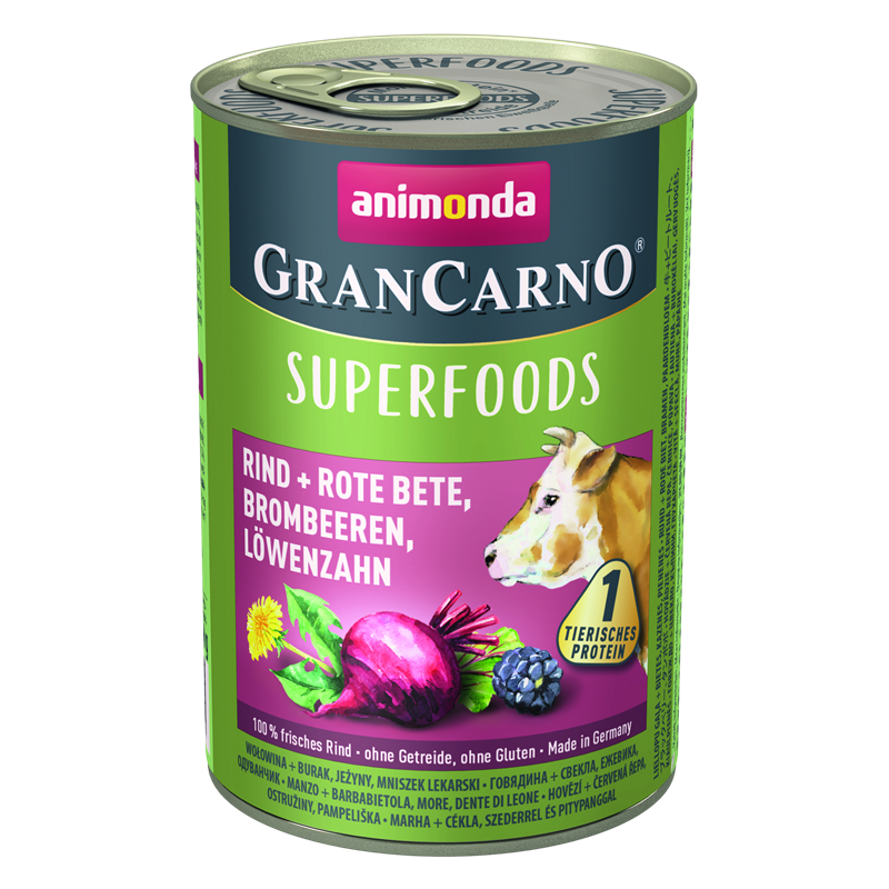 6x animonda GranCarno Adult - 400g - Superfoods Rind 