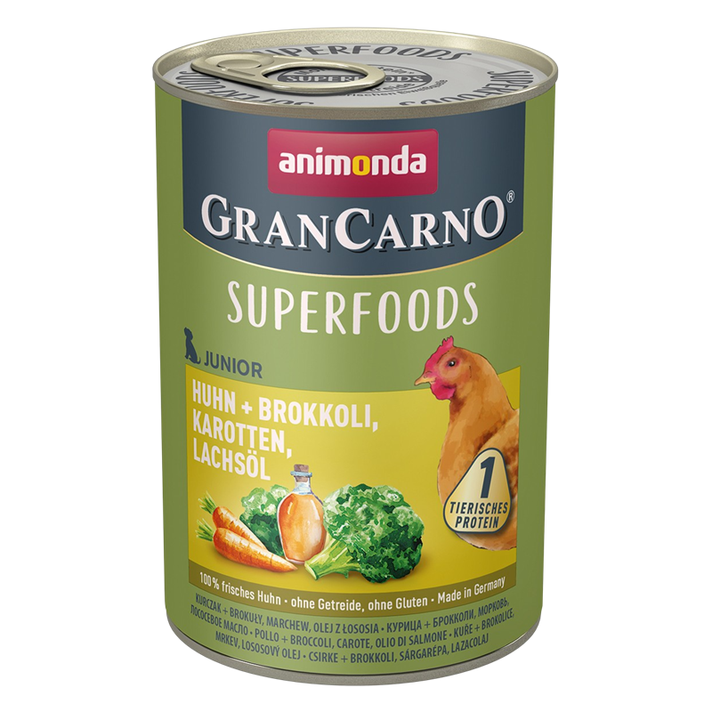 6x animonda GranCarno Junior - 400g - Superfoods Huhn 