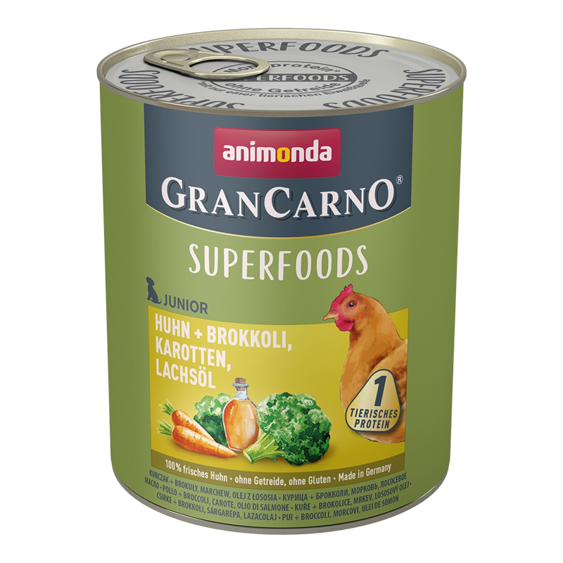 6x animonda GranCarno Junior - 800g - Superfoods Huhn 
