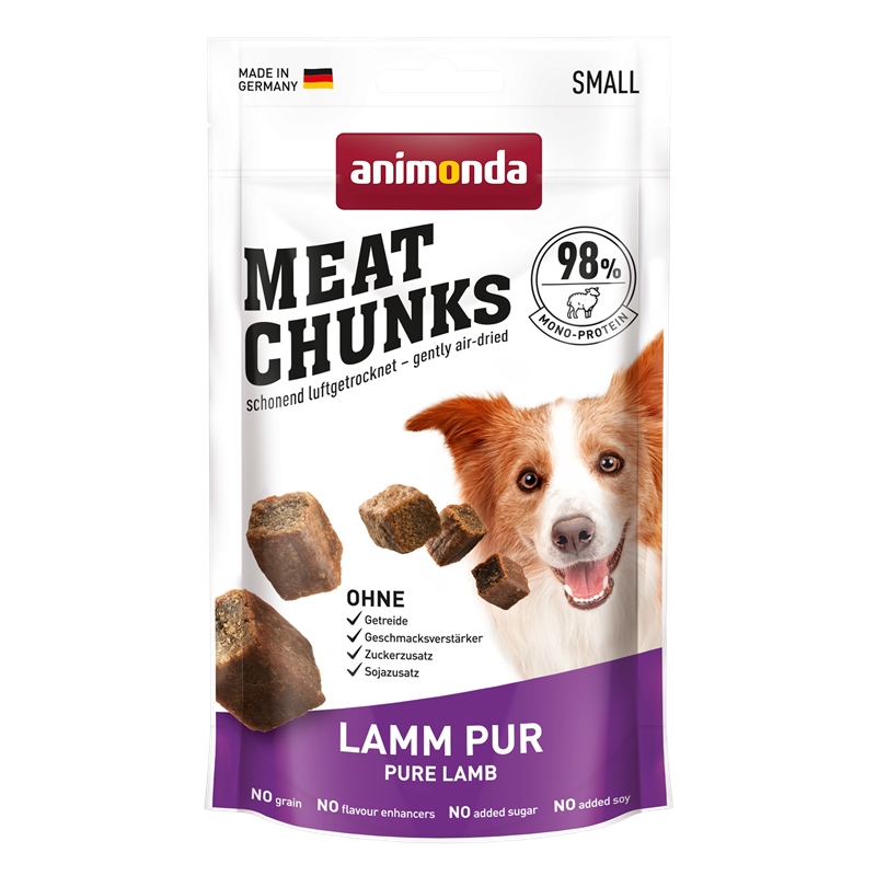 8x animonda Snack Meat Chunks Lamm pur - 60g 
