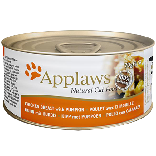 24x Applaws Natural Cat Tins - 70 g - Hühnchenbrust & Kürbis 