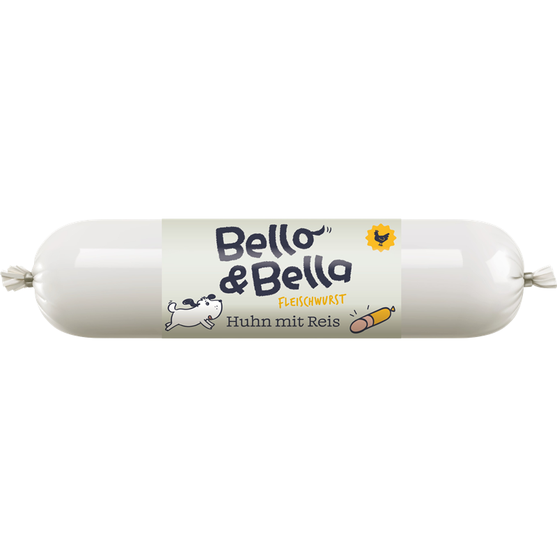 Bello&Bella Adult Fleischwurst 400 g - Huhn mit Reis 