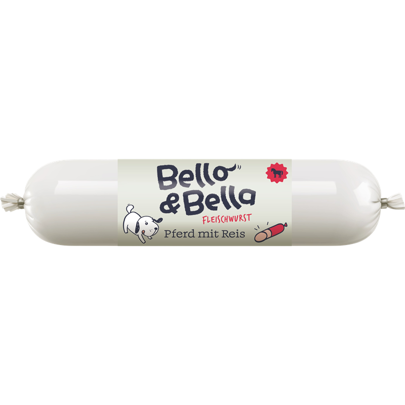 Bello&Bella Adult Fleischwurst 400 g - Pferd mit Reis 