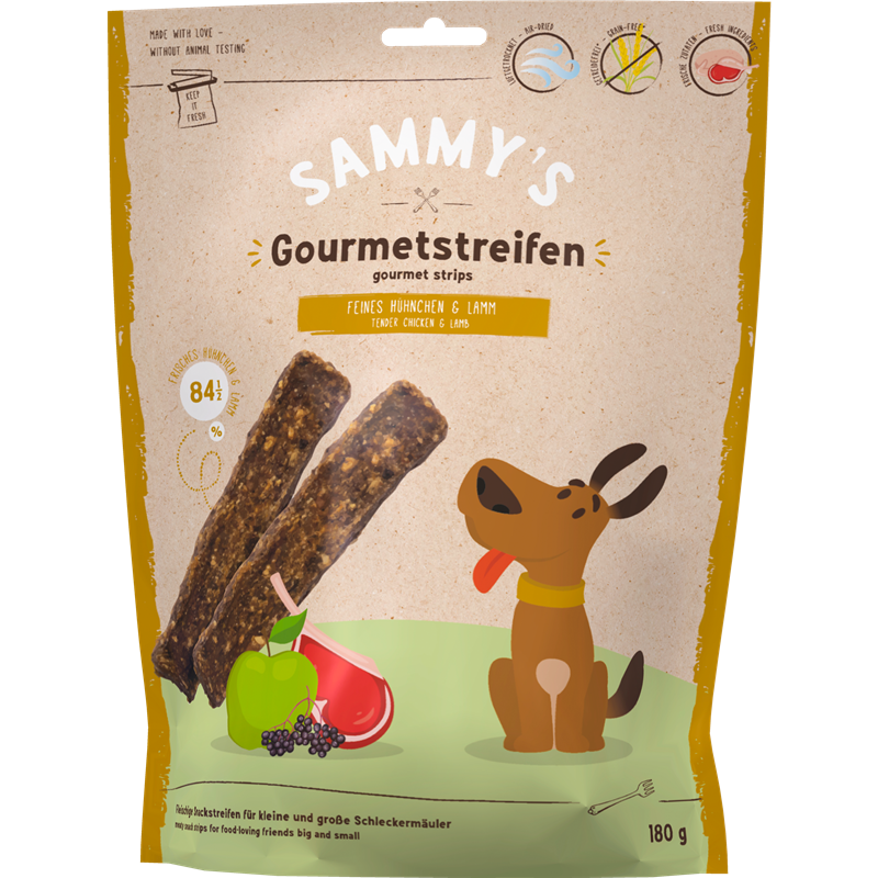 bosch Sammy's Gourmetstreifen - 180 g - Hühnchen & Lamm 