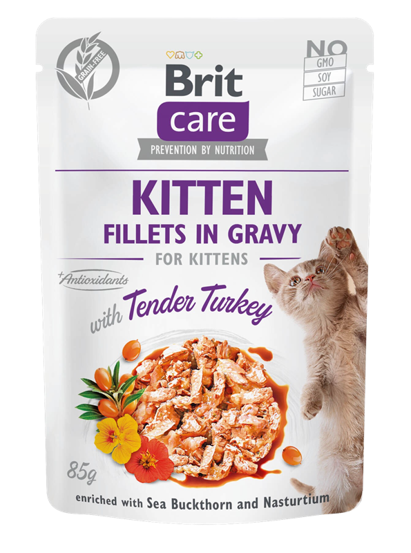 Brit Care Fillets in Gravy 85 g - Turkey Kitten 