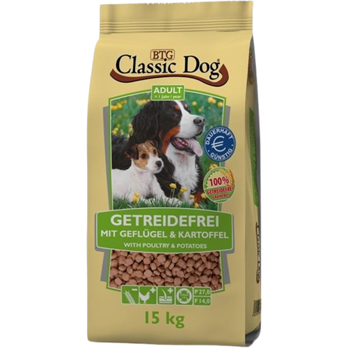 BTG Classic Dog Getreidefrei - Geflügel & Kartoffel - 15 kg 