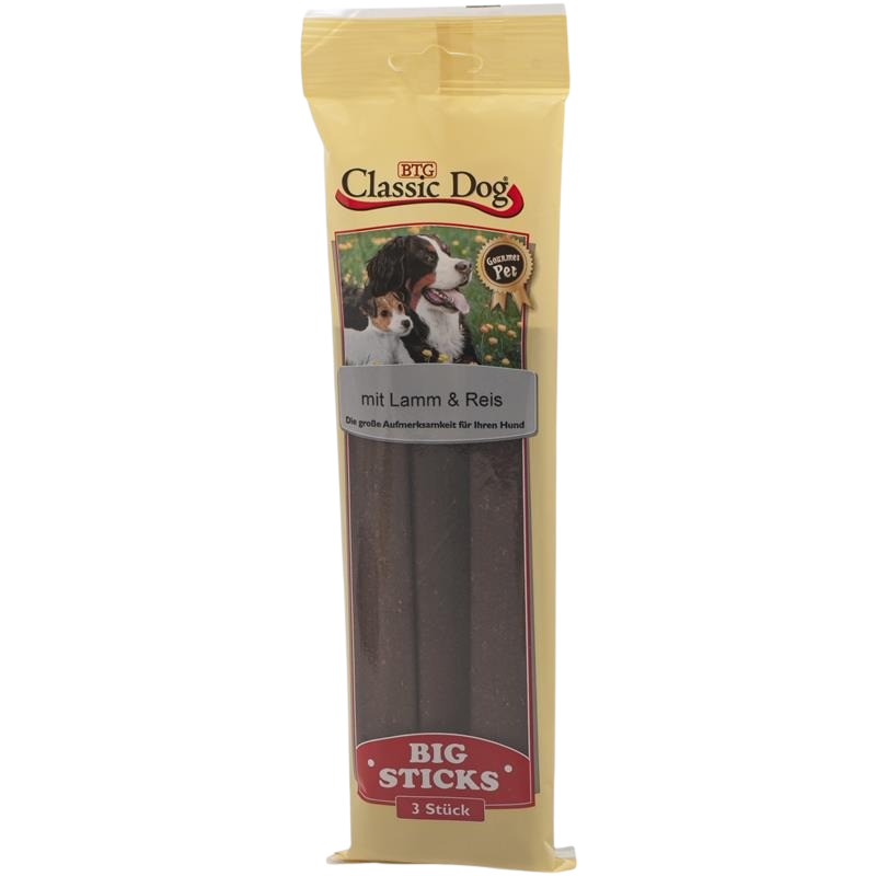 16x BTG Classic Dog Snack Big Sticks - 3er Pack - Lamm & Reis 