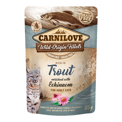 24x Carnilove Cat Pouch - 85 g - Trout with Echinacea 