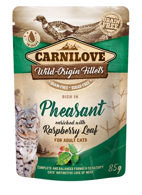 24x Carnilove Cat Pouch - 85 g - Pheasant with Raspberry Leaves 