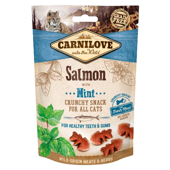 10x Carnilove Cat Snack - 50 g - Crunchy Salmon/Mint 