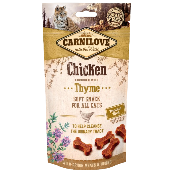 12x Carnilove Cat Snack - 50 g - Soft Chicken/Thyme 