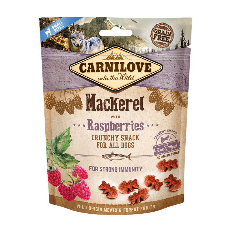 6x Carnilove Snack Crunchy - 200 g - Mackerel/Raspberry 
