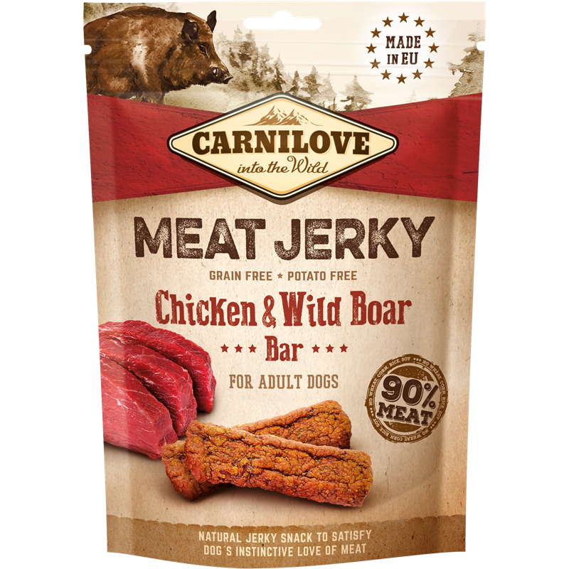 12x Carnilove Snack Meat Jerky - 100 g - Chick & WildBoar 