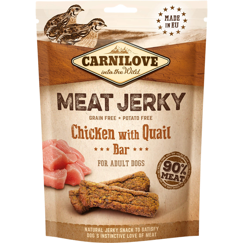 12x Carnilove Snack Meat Jerky - 100 g - Chicken & Quail 
