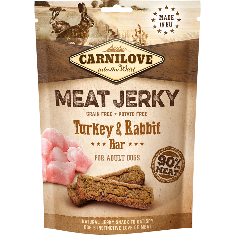 12x Carnilove Snack Meat Jerky - 100 g - Turkey & Rabbit 