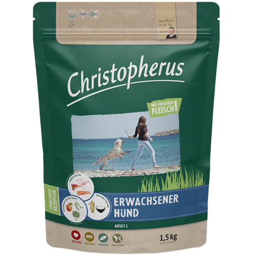 Christopherus Erwachsener Hund - Geflügel, Lamm, Ei & Reis - 1,5 kg 