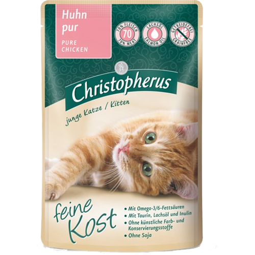 Christopherus Feine Kost - Junge Katzen - 85 g - Huhn pur 