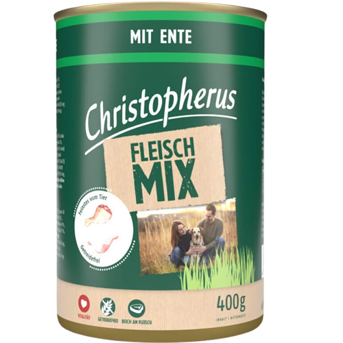 6x Christopherus Fleischmix - 400 g - Ente 