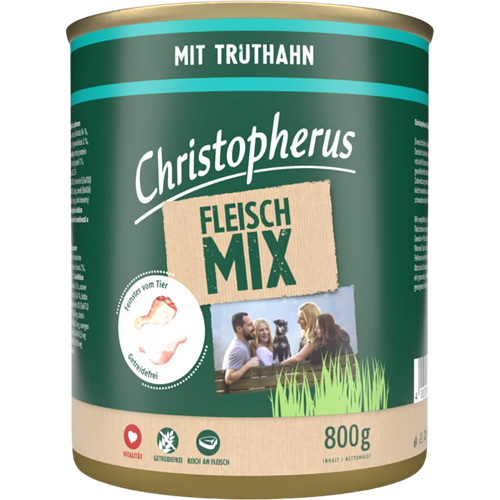 6x Christopherus Fleischmix - 800 g - Truthahn 