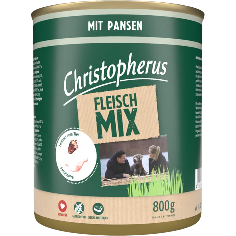 6x Christopherus Fleischmix - 800 g - Pansen 
