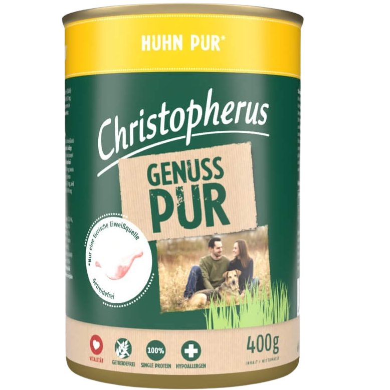 6x Christopherus Pur - 400 g - Huhn 