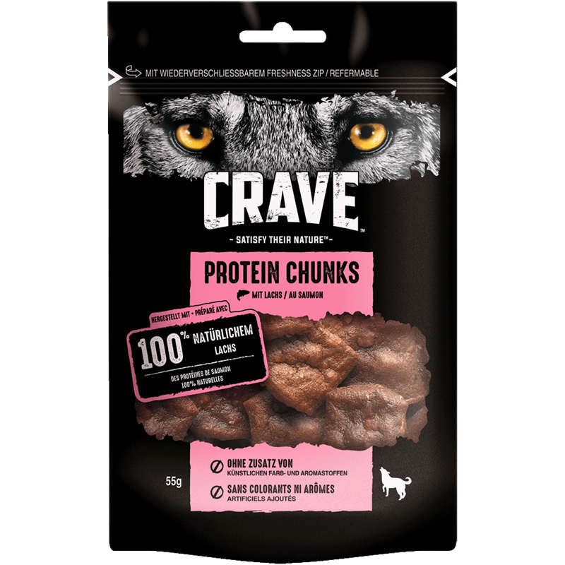 6x Crave Protein Chunks 55 g - Lachs 