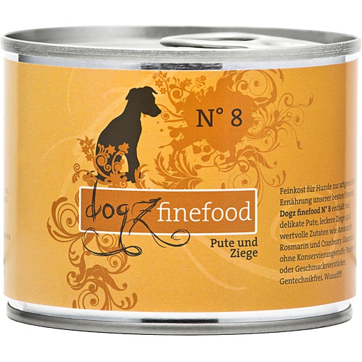 dogz finefood Hundemenüs - 200 g - No. 8 Pute & Ziege 