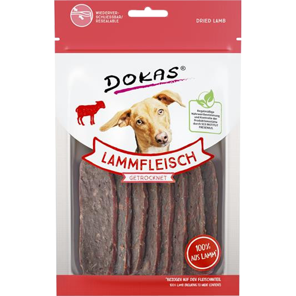 12x DOKAS Lammfleisch getrocknet - 70 g 